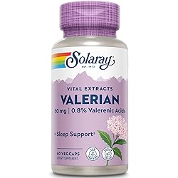 Solaray Valerian Root Extract 50 mg | Relaxation Support for a Healthy Sleep Cycle | 0.8% Valerenic Acids | 60 CT