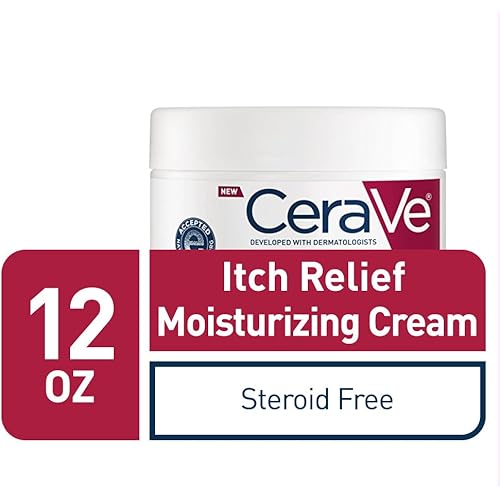 CeraVe Moisturizing Cream for Itch Relief | Anti Itch Cream with Pramoxine Hydrochloride | Relieves Itchy with Minor Skin Irritations, Sunburn Relief, Bug Bites | Fragrance Free | 12 Ounce