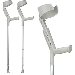 ORTONYX Forearm Crutches with Pivoting Closed-Cuff 1 Pair, Adjustable, Ergonomic Comfortable Wrist Handle, Heavy Duty for Standard and Tall Adults, Lightweight Aluminum