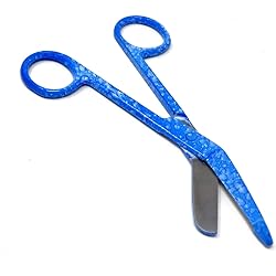 Blue Dew Drops Pattern Color Lister Bandage Scissors 5.5" 14cm, Stainless Steel
