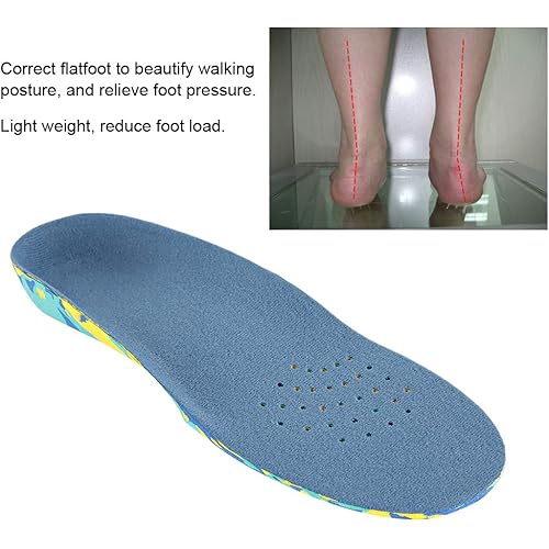 Shoe Insoles Kids Orthotic Arch Support Children EVA Foam Cushioning Shoe Pads Flatfoot Feet Insoles Feet Heel Pain Relief26~28-Blue