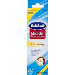 Dr. Scholl's Moleskin Plus Padding Roll 1 Each Pack of 3