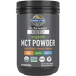 Garden of Life Dr. Formulated Keto Organic MCT Powder - 30 Servings, 6g MCTs from Coconuts Plus Prebiotic Fiber & Probiotics, Certified Organic, Non-GMO, Vegan, Gluten Free, Ketogenic & Paleo
