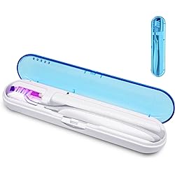 Toothbrush Travel Case,Portable Toothbrush Box Toothbrush Covers with U V Cleaning Light for Home and Travel（Blue