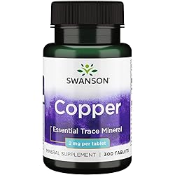 Swanson Copper Antioxidant Immune System Red Blood Cell Support Mineral Supplement Copper chelate 2 mg 300 Tabs