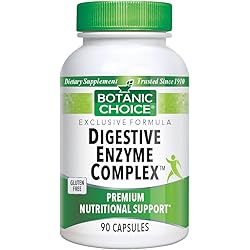 Botanic Choice Digestive Enzyme Complex - Digestive Aid for Healthy Gut - Enzyme Supplements for Better Digestion and Improved Nutrient Absorption To Ease Abdominal Bloating 90 Count