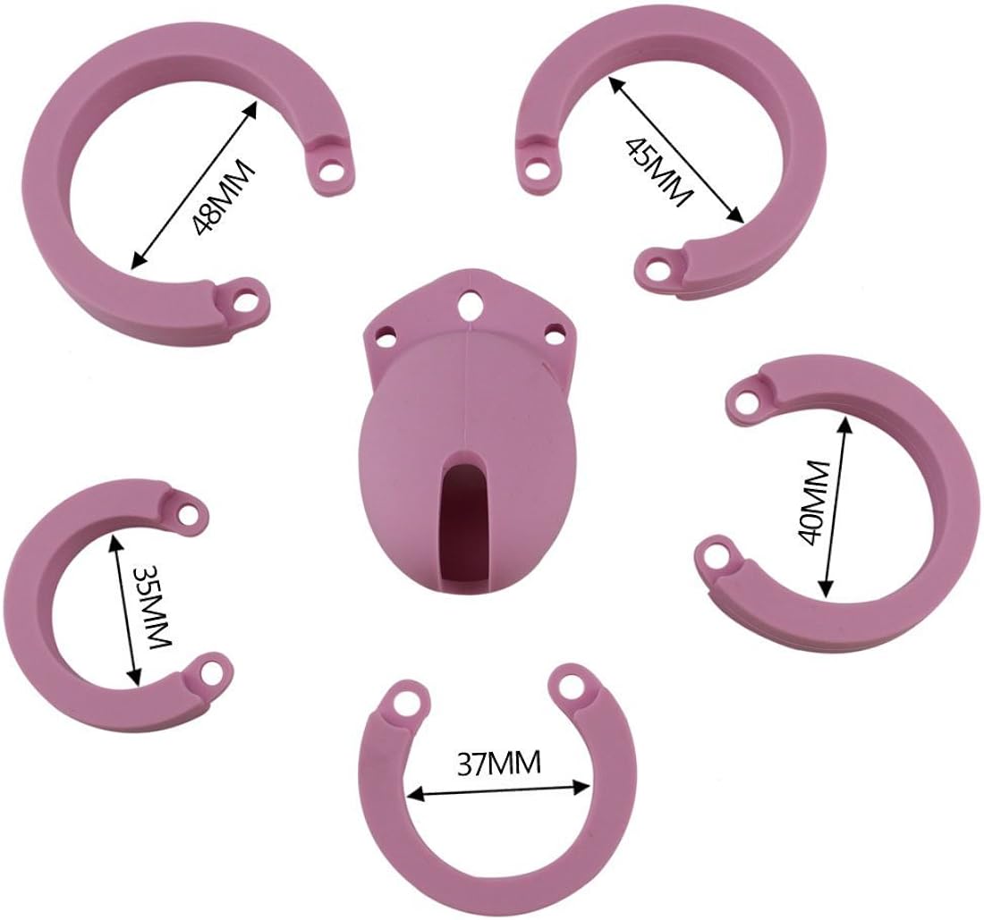 5 Rings Silicone Short Cage for Man - Ordered by Master and Mistress Pink