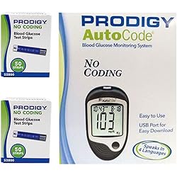 Prodigy AutoCode® Talking Blood Glucose Meter Plus 2 Boxes 100ct Prodigy Test Strips