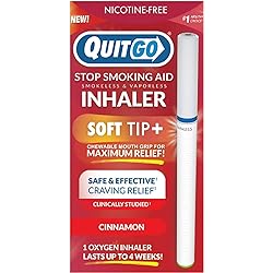 Stop Smoking, Smokeless Inhaler with Soft Tip Chewable Mouth Grip for Maximum Relief, Oral Fixation Support, Clinically Studied, Oxygen Inhaler Quit Smoking Aid Cinnamon, 1 Pack