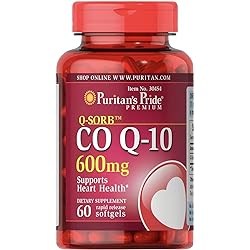 Q-Sorb CoQ10 600mg, Supports Heart Health,60 Rapid Release Softgels by Puritan's Pride