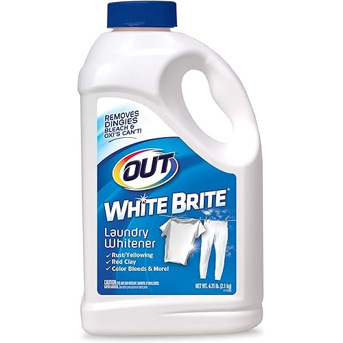 OUT White Brite Laundry Whitener, Removes Red Clay, Perfect for Cleaning White Baseball Pants, Sheets, Towels, Safer than Bleach, Cleaner, Brighter, Fresher Laundry, 1 Lb 12 Oz, Pack of 6 WB30N