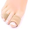 ERGOfoot Open Toe Tubes Fabric Gel Lined Sleeve Toe Protectors for Corns, Blisters, Hammertoes - 6 Pack - Sizes of 5.9" Length Medium
