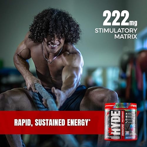 ProSupps Mr. Hyde Signature Series Pre-Workout Energy Drink – Intense Sustained Energy, Focus & Pumps with Beta Alanine, Creatine, Nitrosigine & TeaCrine 30 Servings Lollipop Punch