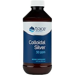 Trace Minerals Research Vegan Colloidal Silver, Bio-Active Silver Hydrosol Liquid Mineral Supplement, Natural & Pure, 30 PPM, 8 fl. Oz