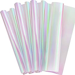 Iridescent Cellophane Iridescent Wrapping Paper Cellophane Wrap Roll with Shreds Strands Wrap Confetti for DIY Wrapping Decoration Supplies Pink, 39 x 138 Inch