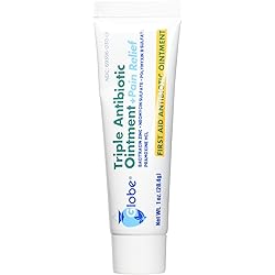 Globe Triple Antibiotic Pain Relief Dual Action Ointment 1oz | First Aid Antibiotic | Soothes Pain, Cuts, Burns and Scrapes | 24 Hour Infection Protection 1 Tube