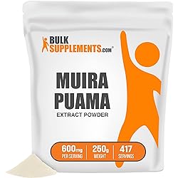 BulkSupplements.com Muira Puama Extract Powder - Herbal Supplement, Sourced from Muira Puama Bark - Gluten Free - 600mg per Serving, 417 Servings 250 Grams - 8.8 oz