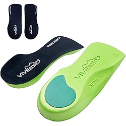 Vivesole Orthotic Heel Insoles - Half Shoe Inserts for Plantar Fasciitis, Foot Arch, Feet Fatigue, Lower Back Pain Relief - Non Odor Foam Cup Support for Men, Woman - for Walking, Running, Exercises