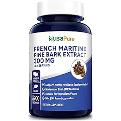 French Maritime Pine Bark Extract 300mg 200 Veggie Capsules Non-GMO & Gluten Free