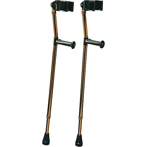 Lumex Deluxe Ortho Forearm Crutches, Large Medical Mobility Aids, Lightweight, Adjustable Support for 5'10''-6'6'' Patient Height, Pack of 2, 6345