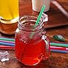 200 Pcs Colorful Plastic Long Disposable Drinking Straws. 0.23''diameter and 10.2"long