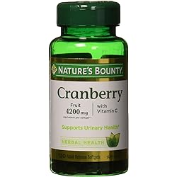 Nature's Bounty Cranberry Fruit 4200 mg, Plus Vitamin C, 120 Softgels Pack of 2