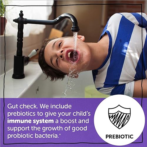 SmartyPants Kids Probiotic Immunity Gummies: Prebiotics & Probiotics for Immune Support & Digestive Comfort, Grape Flavor, Vegan Gummy Vitamins, 60 Count, 30 Day Supply, No Refrigeration Required