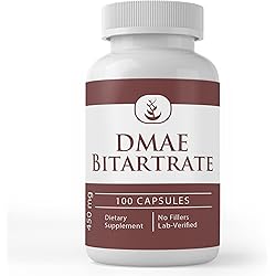 Pure Original Ingredients DMAE Bitartrate, 100 Capsules Always Pure, No Additives Or Fillers, Lab Verified