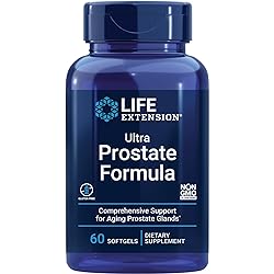 Life Extension Ultra Prostate Formula - Men’s Prostate Health Supplement with Beta Sitosterol, Saw Palmetto, Lycopene, Pumpkin Seed - 60 Count Pack of 1