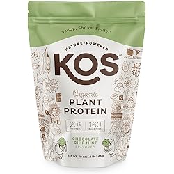 KOS Mint Chocolate Pea Protein Powder Blend - Vegan, Keto, Dairy Free - 1.2 Pounds, 14 Servings