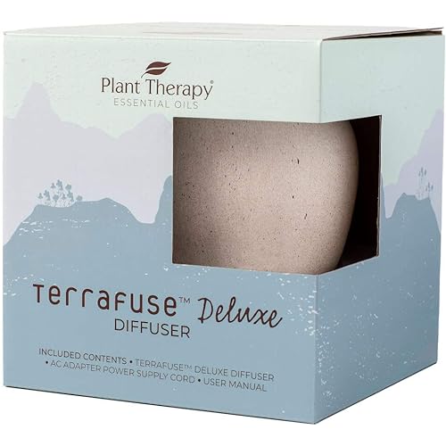 Plant Therapy TerraFuse Deluxe Cream Diffuser and Breathe Easy Essential Oil Set 100% Pure, Undiluted, Therapeutic Grade Essential Oils