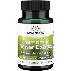 Swanson Chamomile Flower Extract 500 Milligrams Standardized to 1.2% Apigenin 6 mg per Capsule 60 Capsules