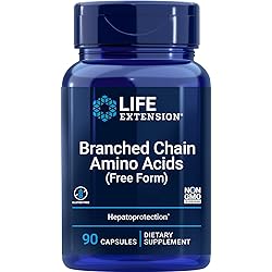 Life Extension Branched Chain Amino Acids - Promotes Muscle Recovery After Exercise - Gluten-Free, Non-GMO – 90 Capsules