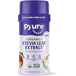 Pyure Organic Stevia Powder Extract | 100% Stevia No Fillers, Stevia Concentrate 300x Sweeter than Sugar | No Additives, Pure Stevia Extract Sugar Substitute, Micro-Spoon Included | 1,000 Servings