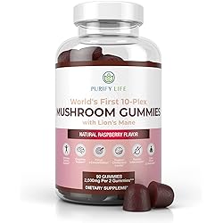 Mushroom Complex Gummies - 10 Mushroom Supplement w Lions Mane 90 Chews 2500mgserving Nootropic Brain Supplement, Immune Support, Mood & Stress Relief - Replace Extract Powder, Pills & Capsules