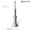 SimpliSonic Ultrasonic Rechargeable Electric Toothbrush Premium Package w 12 Heads White