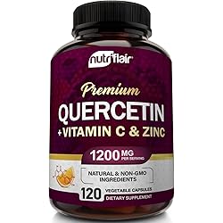 NutriFlair Quercetin with Zinc and Vitamin C 1200mg, 120 Capsules