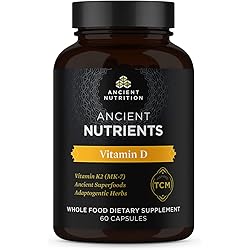 Vitamin D Supplement by Ancient Nutrition, 5,000 IU Vitamin D for Immune Support, Made from Bone Broth and Mushroom Extract, Supports Healthy Inflammation, Paleo and Keto Friendly, 60 Capsules