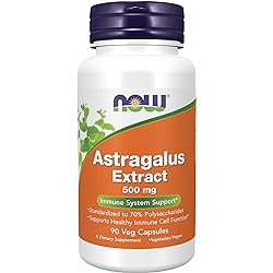 NOW Supplements, Astragalus Extract 500 mg Standardized to 70% Polysaccharides, 90 Veg Capsules