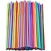 100 Pcs Colorful Plastic Long Flexible Straws.0.23''diameter and 10.2long