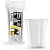 PAMI Clear 16oz Large Plastic PET Cups [Pack of 100] - Disposable Drinking Glasses Bulk- BPA-Free Party Cups For Iced Tea, Smoothies, Punch, Cocktails & Cold Drinks- Beer Cups In Resealable Bag