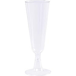 DecorFest Premium Plastic Champagne Flutes 12-Pack 5.5oz Disposable Clear Plastic Champagne Glasses, Toasting Flute Set for Mimosas, Bloody Mary's, Wine Glasses, Sodas, Cocktail Cups and More