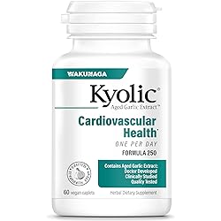 Kyolic Aged Garlic Extract Formula 250, Cardiovascular Health, One Per Day, 60 Vegan Capsules Packaging May Vary