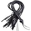 FST Leather Whip with Braided Handle Flogger BDSM Spanking Paddle Sex Toy for Couples Play