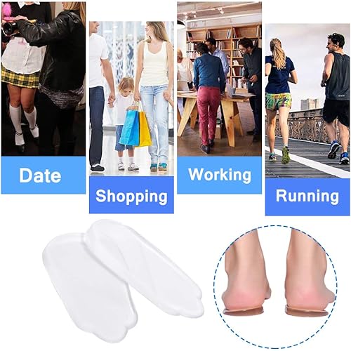 Medial & Lateral Heel Wedge Silicone Insoles, Supination & Pronation Corrective Heel Insoles, Gel Adhesive Shoe Inserts for Foot Alignment, Knock Knee Pain, Bow Legs, OX Type Leg-3 Pairs