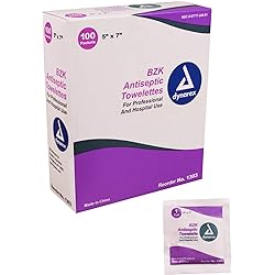Dynarex Antiseptic Wipe Benzalkonium BZK First Aid Wipes 100Box