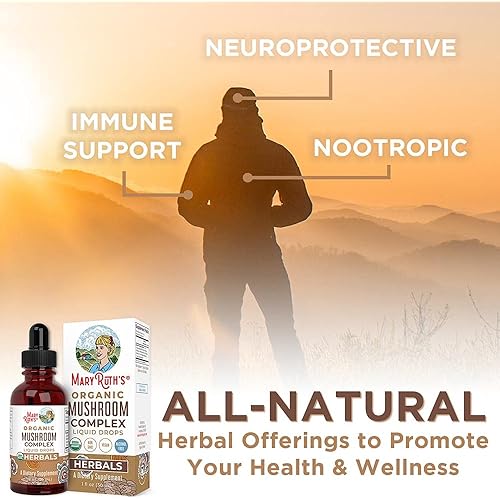 USDA Organic Mushroom Complex Liquid Drops & Ashwagandha Liquid Drops Bundle by MaryRuth’s | for Immune Support, Cognitive Function & Stress Relief | for Natural Calm, Relaxation & Mood Support