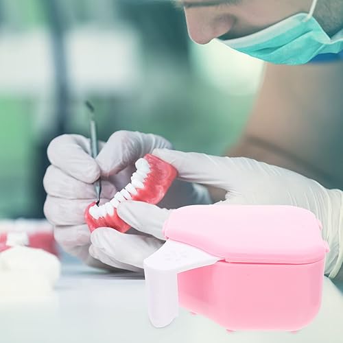 Healvian Denture Box False Teeth Case: Denture Cleaning Soaking Cup Portable Jewelry Cleaner for Eyeglasses Rings Coins Night Gum Retainer