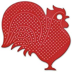 Scrubby's s Rooster s Non-Abrasive Glass, One Size, Red