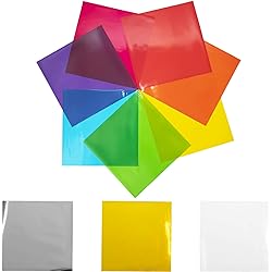 120 pcs Cello Sheets 8 x 8 in 10 Colors Silver & Gold Included - Colored Cellophane Sheets - Colored Cellophane Wrap - Colored Transparency Sheets - Colored Saran Wrap - Cellophane Paper Wrapping